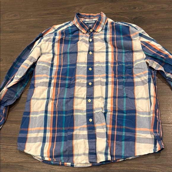 Basic editions Men's Blue Plaid Shirt size XL 3:22 - Picture 1 of 2